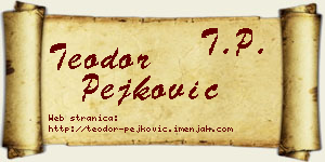 Teodor Pejković vizit kartica